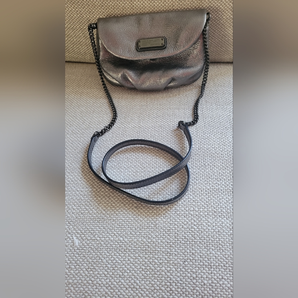 Marc Jacob silver mini crossbody bag